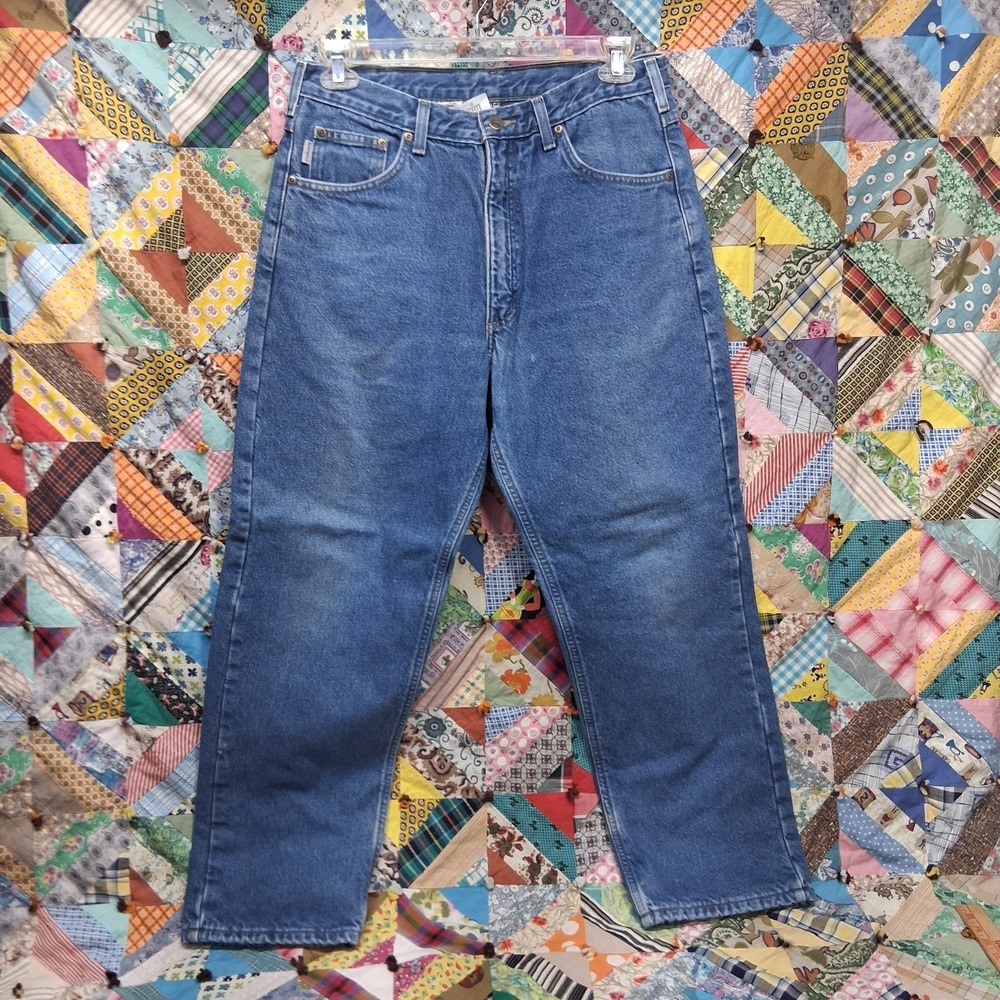 Carhartt B172 DST Flannel Lined Relaxed Fit Jeans Mens Sz 34x30 Dark Stone Wash